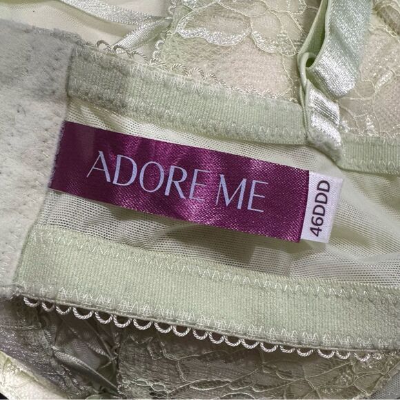 Adore Me Light Lime Green Underwire Bra With Bow Women’s 46DDD - Picture 3 of 4